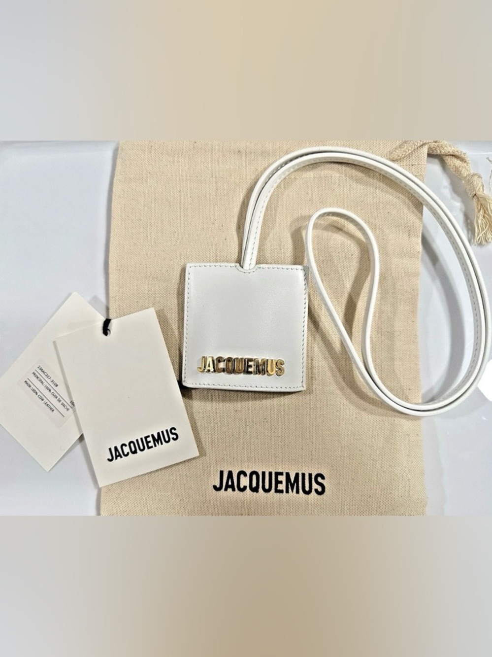 JACQUEMUS - White Le Chouchou Le Porte Clés Bagage Keychain